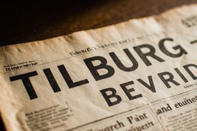 Krantenkop van de bevrijding van Tilburg