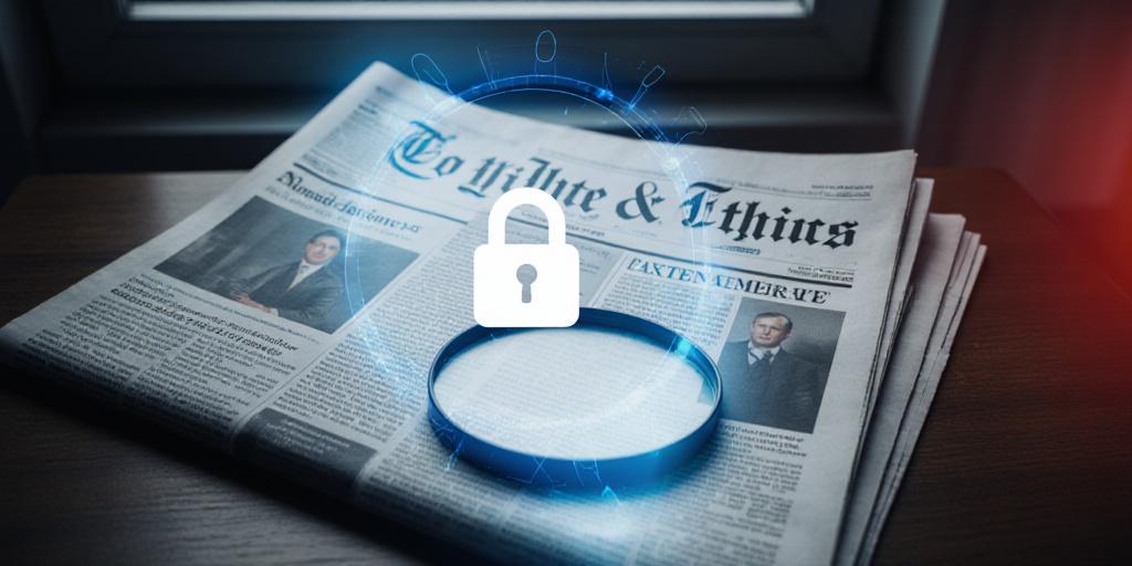Een symbolische afbeelding van journalistieke integriteit en gegevensbescherming